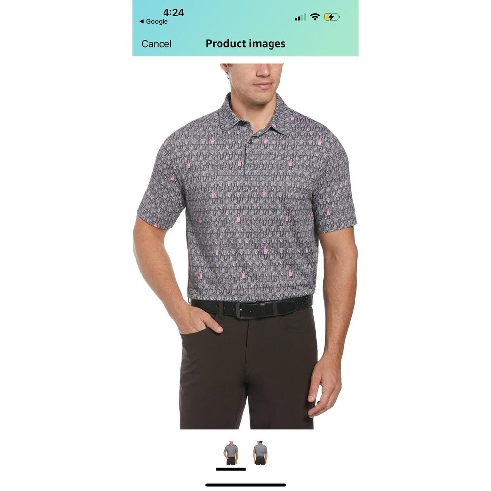 Callaway Golf Short Sleeve Scotch Novelty Print Polo scotch novelty size small